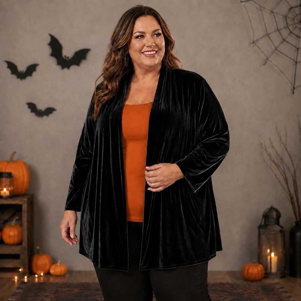 Vintage R&K Evening 24W Black Velvet Jacket Whimsigoth Witchy Gothic Plus Y2K